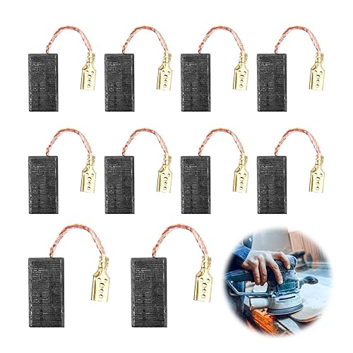 Spazzole di carbone per motore, smerigliatrice angolare, 10 pezzi, spazzole di carbone, utensili elettrici di ricambio per S1M-FF03-100A/6-100 A86C Makita, 16 x 8 x 5 x 46 mm, durevoli, facili da - Honorern