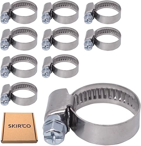 SKIR'CO Fascette stringitubo regolabili in acciaio inox da 12-20 mm, fascette stringitubo, fascette stringitubo W2, morsetti per tubi, 4 pezzi - Honorern
