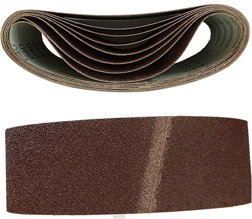 Goodway 10 nastri abrasivi in tessuto, 75 x 457 mm, grana 80, legati in resina, ideali per legno, metallo, vernice e ruggine, abrasivi in corindone di alta qualità - Honorern