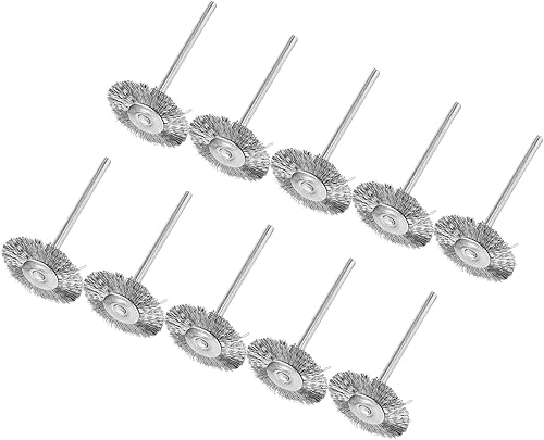 Spazzola per ruote in filo metallico, resistente all'usura, diametro del gambo di 2,35 mm, fili per trapano, spazzole a tazza, metallo ad alta durezza, 10 pezzi per fai da te(Tipo T) - Honorern