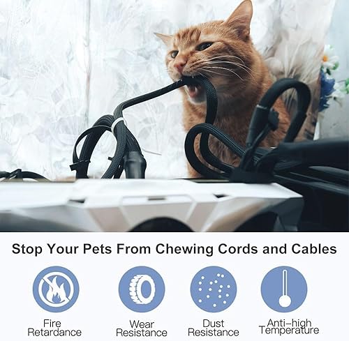 Protezione per Cavi di Cani e Gatti,3m*10mm Spirale Cavi Elettrici,Tagliabile Nascondi Cable Guaina,Proteggi Cavo Animali,per TV Computer - Honorern