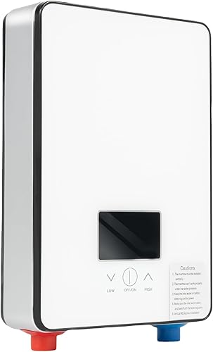 Scaldacqua Istantanea,Scaldabagno Istantaneo Elettrico 6500W LED Schermo Controllo a sfioramento 30-55℃ Con Soffione Doccia Tubo Termostato Per Cucina Bagno Toilette etc - Honorern