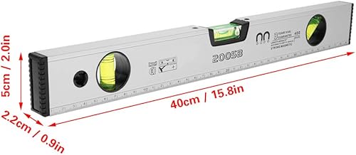 Spirit Level, righello a bolle magnetico in lega di alluminio ad alta precisione livella a bolla 400mm - Honorern