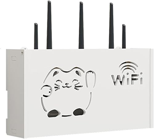 Scatola Nascondi Cavi da Parete, Scatola Router WiFi da Muro,Scaffale per TV, Set Top Box Streaming Media Box,Nascondere il rack Galleggiante,facile da installare(Size:48*11.5*24cm,Color:Louver) - Honorern