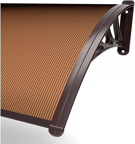 Pensilina Tettoia in Policarbonato 120x100 cm + Kit Montaggio - Fumé - Honorern