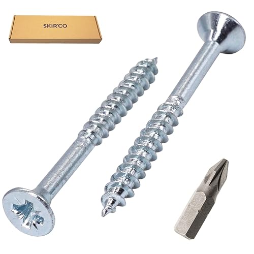 SKIR'CO (300 pezzi) Viti in acciaio zincato, 4,0 x 40 mm, per legno argento, viti per truciolato, filettatura parziale, testa svasata Pozidriv - Honorern