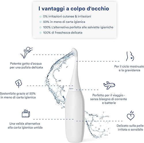 Doccette da bidet innovative originali HAPPYPO Conosciuto dalla TV | sostituisce salviettine e spruzzatore per WC | Bidet portatile da viaggio e borsa | Doccia intima - Honorern