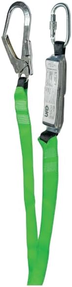 Cordino di Sicurezza LAN180 con Assorbitore di Energia, Conforme EN355, Lunghezza 1800mm, Moschettone incluso, Professionale, Resistente - Honorern