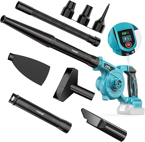 TASDISE Soffiatore per Foglie, Soffiatore a Batteria per Makita 18V, Soffiatore Elettrico con Brushless Motore, Aspiratore Foglie da Giardino con Raccolta, per Cura Prato e Giardino, Senza Batteria - Honorern