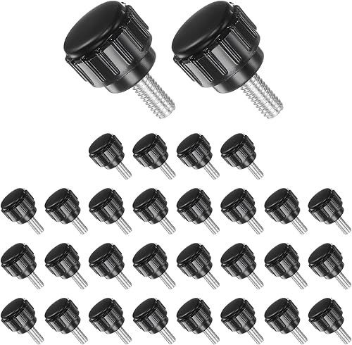 Viti a Mano Zigrinate, Filettatura M4 Lunghezza Filettatura 10mm Pomelli in Plastica Viti di Fissaggio - (Applicazioni: per Macchine Seghetto), 30 Pezzi - Honorern
