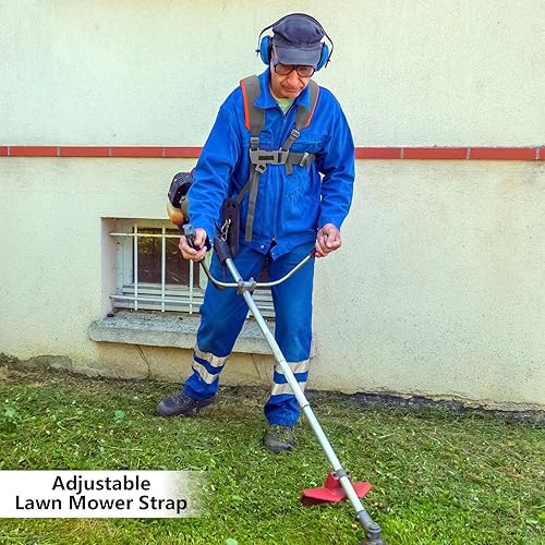 Cinghia per Trimmer per mangiatore di Erbacce, Imbracatura per decespugliatore Tracolla Imbottita per mangiatore di Erbacce, Doppia Tracolla Comfort Cintura Nelon Regolabile - Honorern