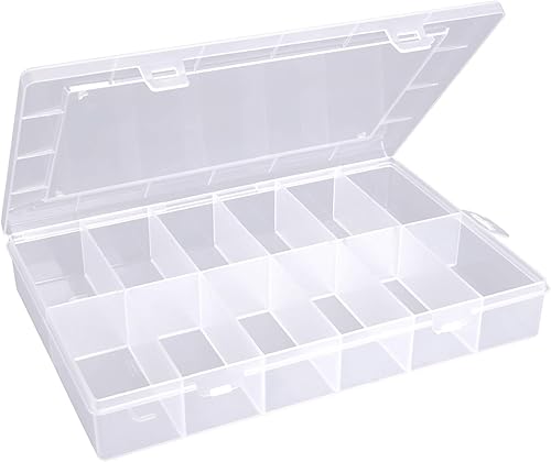 hünersdorff PP-Eco scatola di assortimento con 12 scomparti | robusta scatola di smistamento per viti e altre piccole parti | divisione fissa degli scomparti | 23,3 x 33,9 x 5,8 cm, trasparente - Honorern