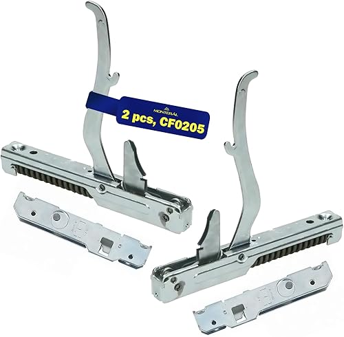 Kit 2 Cerniere Forno con Due Portarulli - Lunghezza 165 mm Altezza 163 mm Interasse Fori 154 mm – CF0205 per Indesit per Ariston - Garanzia di 10 Anni - MONTERAL - Honorern