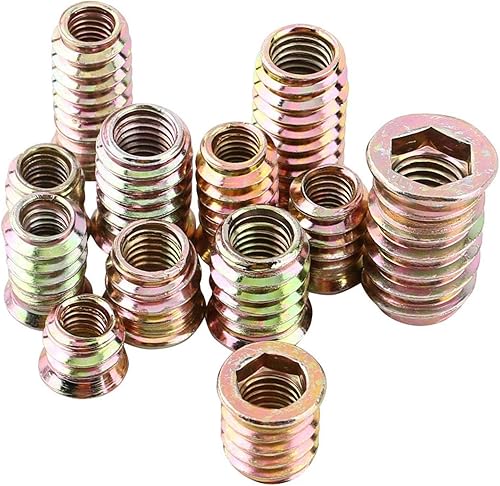 Confezione 20 Boccole Filettate, Dado di Trasmissione, Inserti per Viti a Esagono Incassato, Inserto Filettato, Dado di Trasmissione in Acciaio Al Carbonio Zincato, Inserto Filettato(M8*13mm) - Honorern