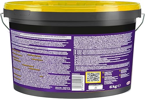 Saxit, Adesivo Acrilico Beige per Incollaggi di Rivestimenti in Interni, Piastrelle, Perlinature, Mosaici, PVC rigido, Schiuma di PVC, Sughero, Zoccolini e Battiscopa, Secchio da 6Kg - Honorern