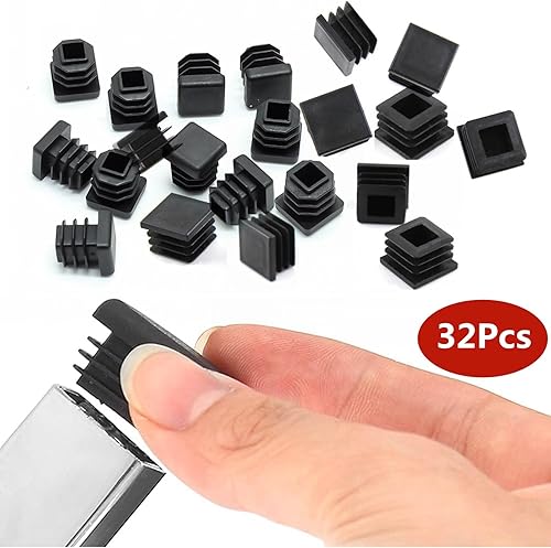 32 Pezzi Tappi Tubi, Tappi In Plastica Quadrato Inserti Del Tubo Tappi A Lamelle Antiscivolo Per Tubi Di Ferro/Mobili/Trampolino/Sedia (15mm,Bianco) - Honorern