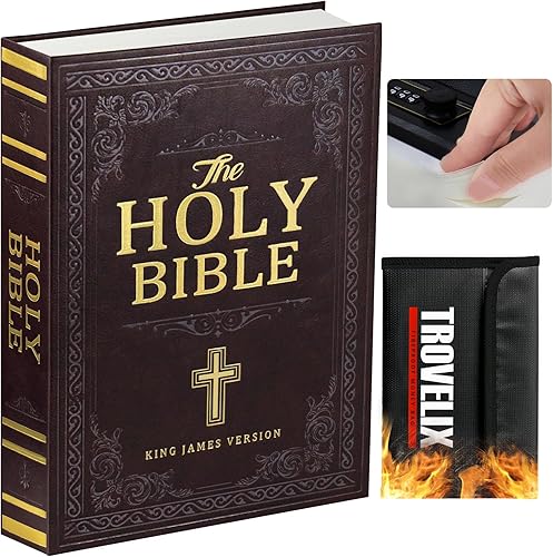 Sekam Cassaforte a libro con serratura a combinazione, cassaforte nascosta (27,7 x 19,6 x 4,6 cm) con borsa ignifuga, cassaforte per la deviazione segreta, scatola per libri vuota, cassetta di - Honorern