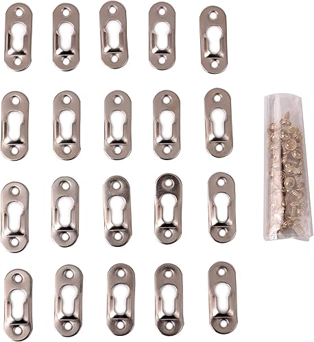 20x Foto Cornice Ganci Appendini Doppio Foro con Viti 42x16mm - Honorern