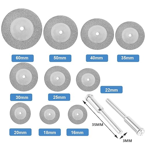 Disco Da Taglio Diamantato 16-60mm Dischi Diamantati con 3 mm Mandrino Dischi Diamantati Mini di Tagliante Sega Per Utensili Rotanti Disco In Vetro - Honorern