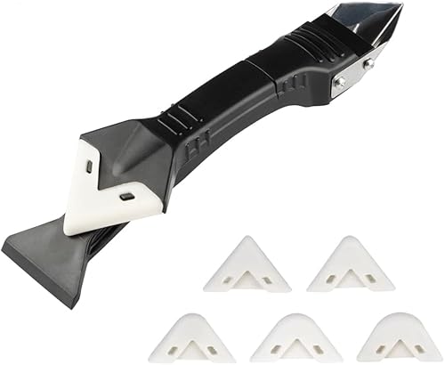 3 in 1 Strumento Rimozione Silicone Raschietto Silicone Strumenti Calafataggio Silicone Kit Spatola, Utensili di Finitura Sigillante, Rimozione di Sigillante per Finestra, Cucina, Bagno - Honorern