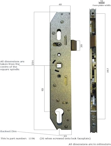 Serratura per serratura del cambio, 25 mm, con chiusura a freddo - Honorern