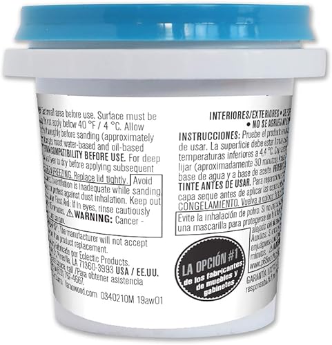 40042126 Latex Wood Filler-1/4 Pint, Natural 40042126-Stucco Lattice, 1/4 Pinta, Stucco Legno, 1 Count (Pack of 1) - Honorern