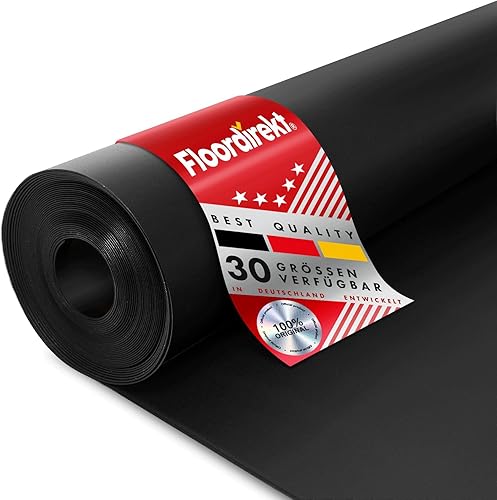 Tappetino in gomma SBR al metro, nero, superficie liscia, spessore da 1 a 12 mm, larghezza 120 cm, rivestimento protettivo per pavimenti, antiscivolo (5 mm, 120 x 200 cm) - Honorern