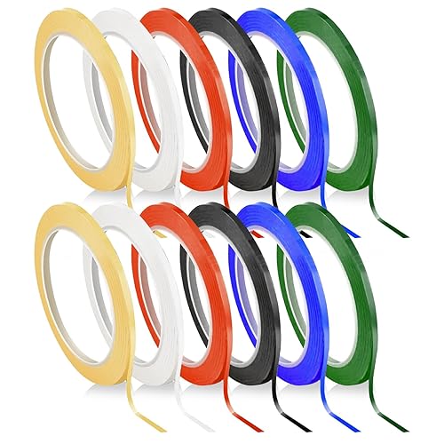 JJZGPP 12 Pezzi 3mmx13m Grafico Grafico Nastro Griglia Marcatura Lavagna Bianco Autoadesiva, Assortimento 6 Colori 13m per Rotolo - Honorern