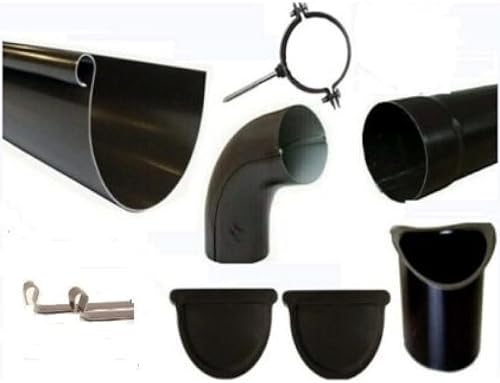Kit Grondaia Tonda - Accessori di Montaggio - Lamiera TDM - l'Installazione delle Grondaie e Assicura un Flusso d'Acqua Piovana Corretto - 4 m. Sviluppo 25 - Honorern