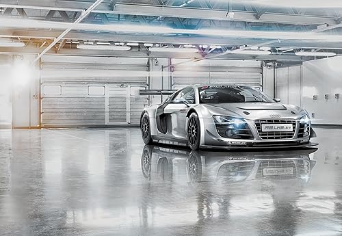 Komar 8-957 368 x 254 cm, 'Le Mans Audi R8 auto sportive', carta da parati, colore: grigio (Confezione da 8) - Honorern