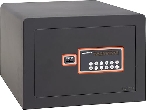 ARREGUI Plus C 180040 Cassaforte con chiave e codice, facile da usare | Cassaforte mobile, Serratura certificata a Chiave | Cassaforte elettronica con tastiera, doppia sicurezza | 27x38,5x30cm | 23L - Honorern