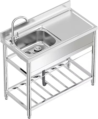 Unità lavello da cucina, unità esterne, lavello da giardino con unità di scolo e rubinetto, ripiano per ristorante, cucina e casa - Honorern