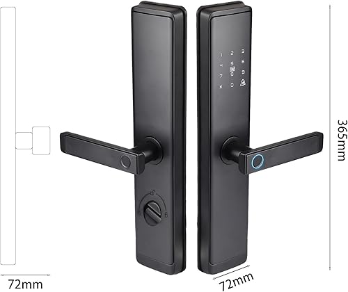 Smart Fingerprint Door Lock, Serratura Elettrica Porta Blindata Wifi, Serratura Elettronica, Smart Lock Bluetooth, Serratura Intelligente per Porta con Impronta Digitale Con Maniglia - Honorern