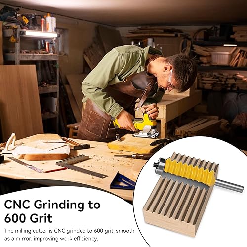 Fresa reversibile per giunti a colla reversibile, Fresa per giunti a dita, punte per fresatrici per giunti a V Dispositivo per fresatrice a V Tenonatrice per falegname 8mm(8 * 55mm) - Honorern