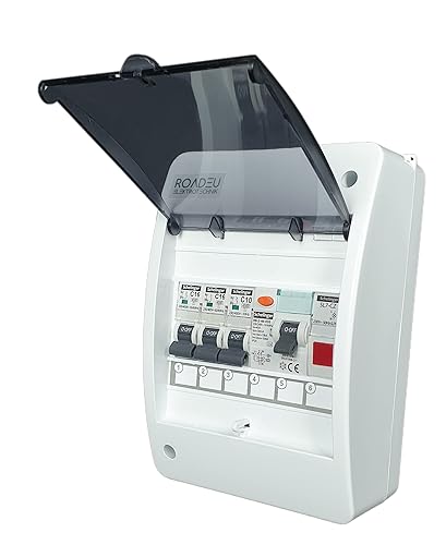 RoadEu - Centralino e quadri di distribuzione da parete – completo di indicatore luminoso a LED– Interruttore Differenziale 40A – 16A Interruttore Magnetotermico C10A - Honorern