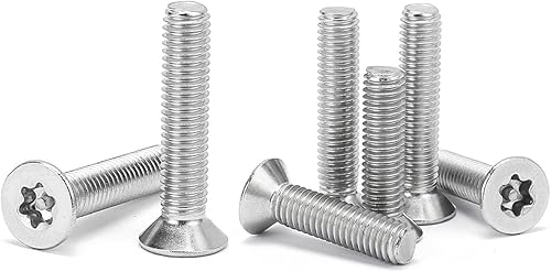 Acciaio Inox Testa Svasata Plum Blossom (TORX) con Colonna Bulloni Viti a Testa Piatta Cava Esagonale con Ago Vite Antifurto, M4×16mm,20 pcs - Honorern