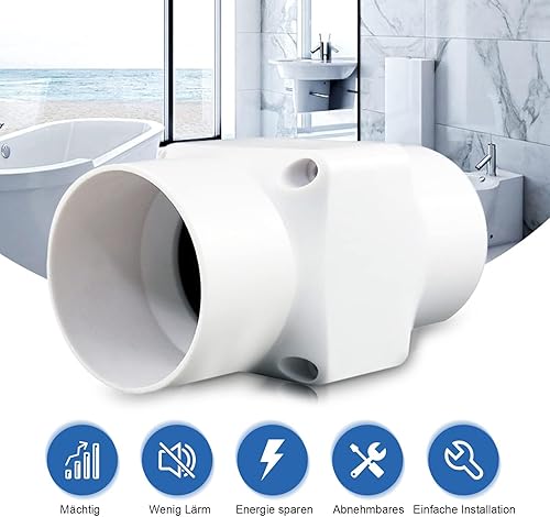 Ventilatore tubolare da 2', piccolo ventilatore di scarico, per ufficio, bagno, WC, cucina, serra, diametro 50 mm, 36 m³/h - Honorern