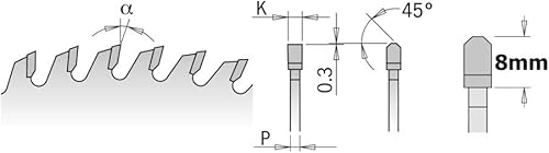 CMT ORANGE TOOLS 281.680.10M - LAMA TRAPEZOIDALE CHROME HW 250x3.2/2.2x30 Z80 TCG 5pos - Honorern