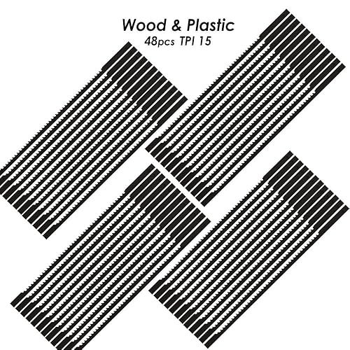 48pcs 105 Millimetri 4“ Pollici Pinned Scroll Saw Lame di Taglio Legno for Dremel Moto Sega (Taglia : Wood Plastic) - Honorern