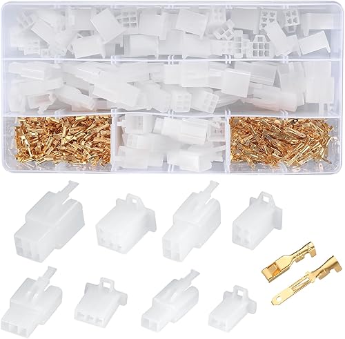 380 Pezzi Terminali da Crimpare, 2.8mm Kit Connettore Auto 2 3 4 6 Pin, Connettori Elettrici per Auto Cavi Elettrici Rapidi per Automobili - Honorern