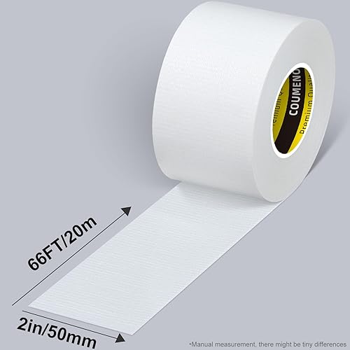 Nastro di riparazione, nastro bianco, 2 in X66FT, forte adesivo, sigillatura, fissaggio, giunzione, per ufficio, casa, industria - Honorern