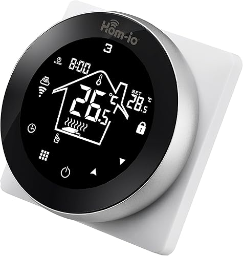 Hom-Io | Cronotermostato Smart Wi-Fi PLUS per Caldaia e Boiler a Gas, Termostato Digitale, Imposta e Gestisci La Temperatura, Programmazione Settimanale, Display LCD Touch - Honorern