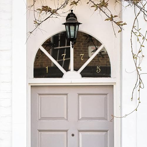 Zayookey Metallo Numero Civico in Ottone 2 pollici (5 cm) Moderna Numeri Indirizzo di Casa di Porta House Number Brass per Cassetta Postale Stradale (Door Number 5) - Honorern