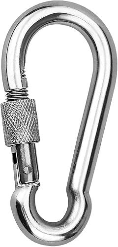 OULVLIFE Moschettone con chiusura, moschettone per carichi pesanti, moschettone in acciaio al carbonio zincato con chiusura a vite - Honorern