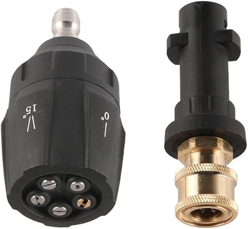 Raccordo a sgancio rapido da 1/4'' e ugello di spruzzo per idropulitrice 5 in 1 Adattatore per idropulitrice ad Angoli, Accessori per idropulitrice ad Alta Pressione in Ottone per K2-K7 - Honorern