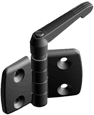 Cerniera 45 x 45 cm, con funzione di serraggio e leva di bloccaggio, plastica nera, cerniera a snodo, cerniera in plastica, cerniera per fissaggi – 1 pezzo - Honorern