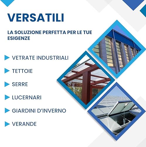 Lastra Policarbonato Alveolare 4 mm Pannelli Policarbonato Trasparente 1000 x 1050, Exolon® Con Doppia Parete, Ideale come Coperture per Tettoie, Giardini, Serre, Lucernari, Made in Italy - Honorern