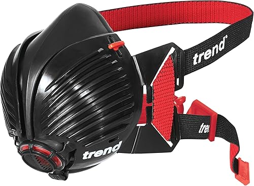 Trend Respiratore riutilizzabile ML Stealth Dust Mask P3, APF20 X WEL, include filtri sostituibili, colori assortiti (Black/Red o Black/Green), Medio grande, STEALTH/ML - Honorern