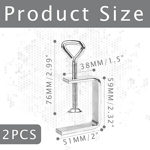 Morsetto a C, 2 pezzi, morsetto a C in acciaio inox, morsetto a vite, morsetto a C, morsetto di fissaggio, morsetto a vite, morsetto piccolo, morsetto a C piccolo per lavori in legno, morsetti e - Honorern
