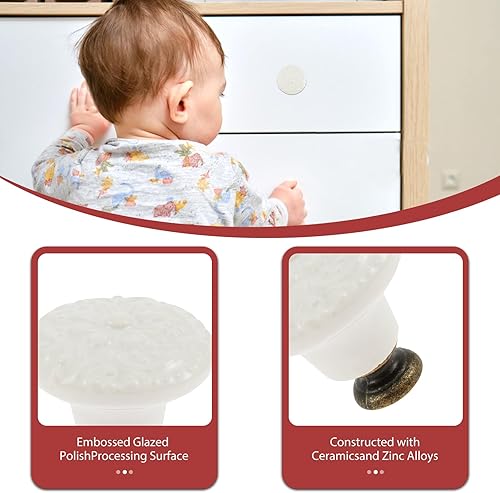 Set di 20 bottoni in ceramica vintage per cassetti, decorativi con viti, multiuso, per porte e treni, per la scrittura (blu) - Honorern